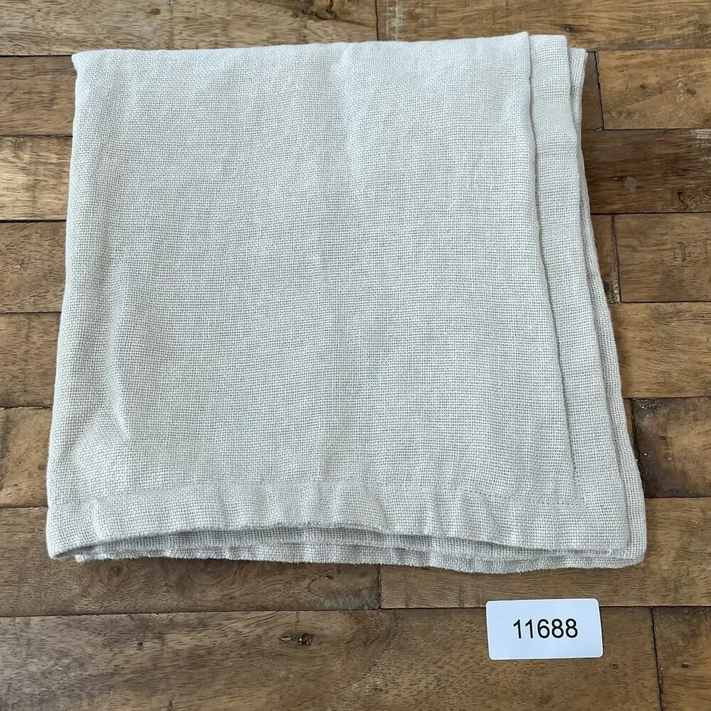Square 100% Linen Pillow Sham 20 in x 20 in Sand Beige Zipper Closure
